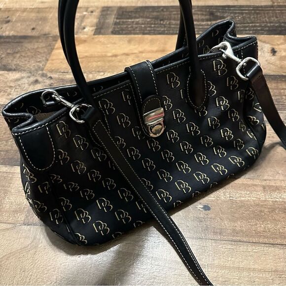 Dooney & Bourke Signature Satchel - Black/Tan - Picture 5 of 8